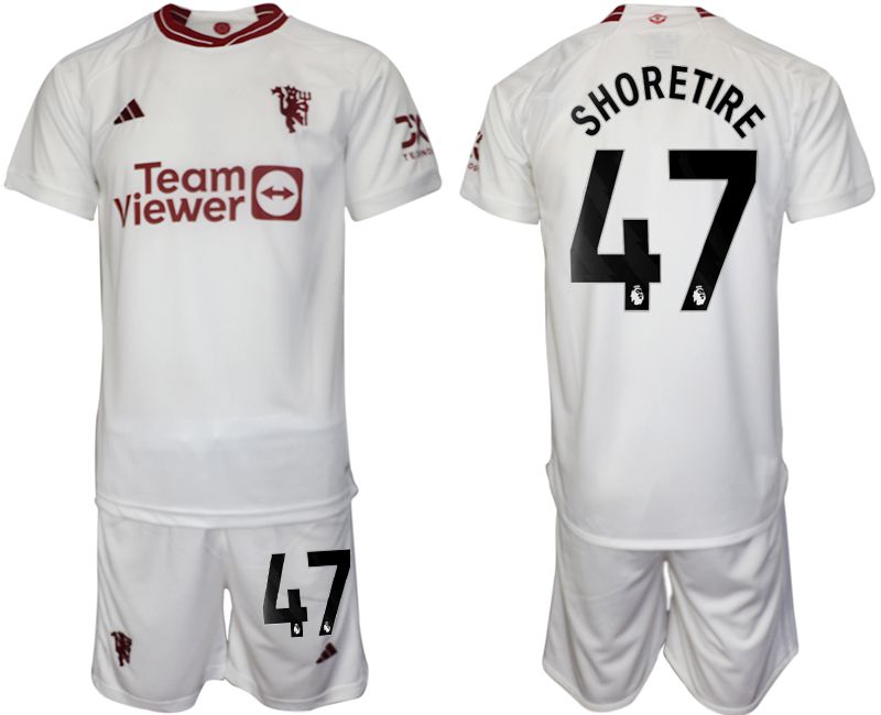 Men 2023-2024 Club Manchester United away white #47 Soccer Jersey->manchester united jersey->Soccer Club Jersey